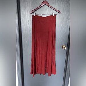 Burnt Orange High Rise Maxi Skirt